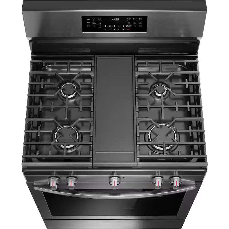 30 in. 5 Burner Freestanding Gas Range in Black Stainless Steel with True Convection and Air Fry D5294