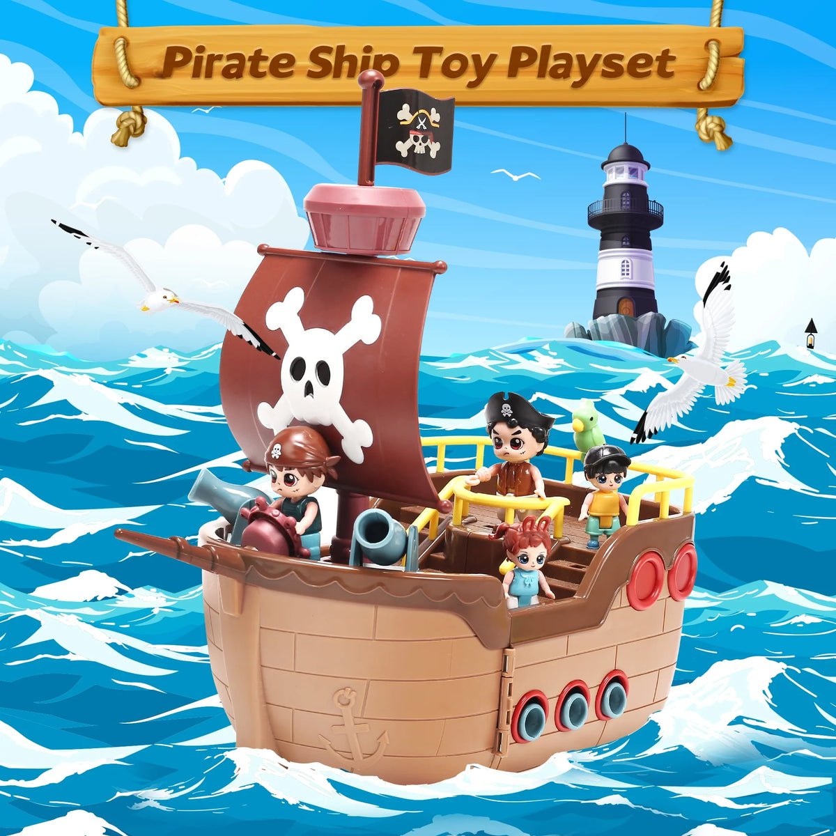 Brown Pirate Boat Toys C842767
