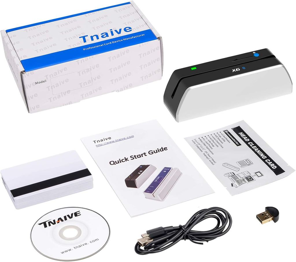 X6 Bluetooth Card Reader Writer USB 3 Tracks Swipe Encoder W9020