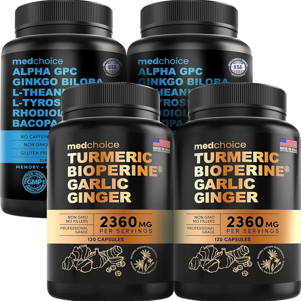 Turmeric & Ginger and Nootropic Brain Supplement Bundle B286