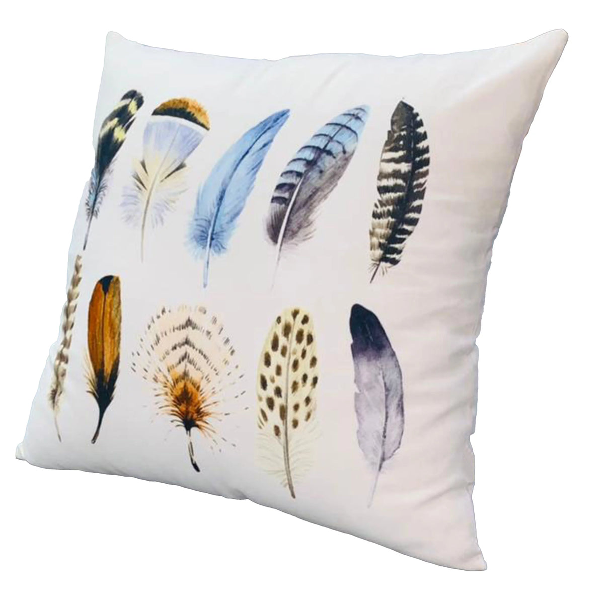 White Multicolor Cotton Throw Pillow L98854