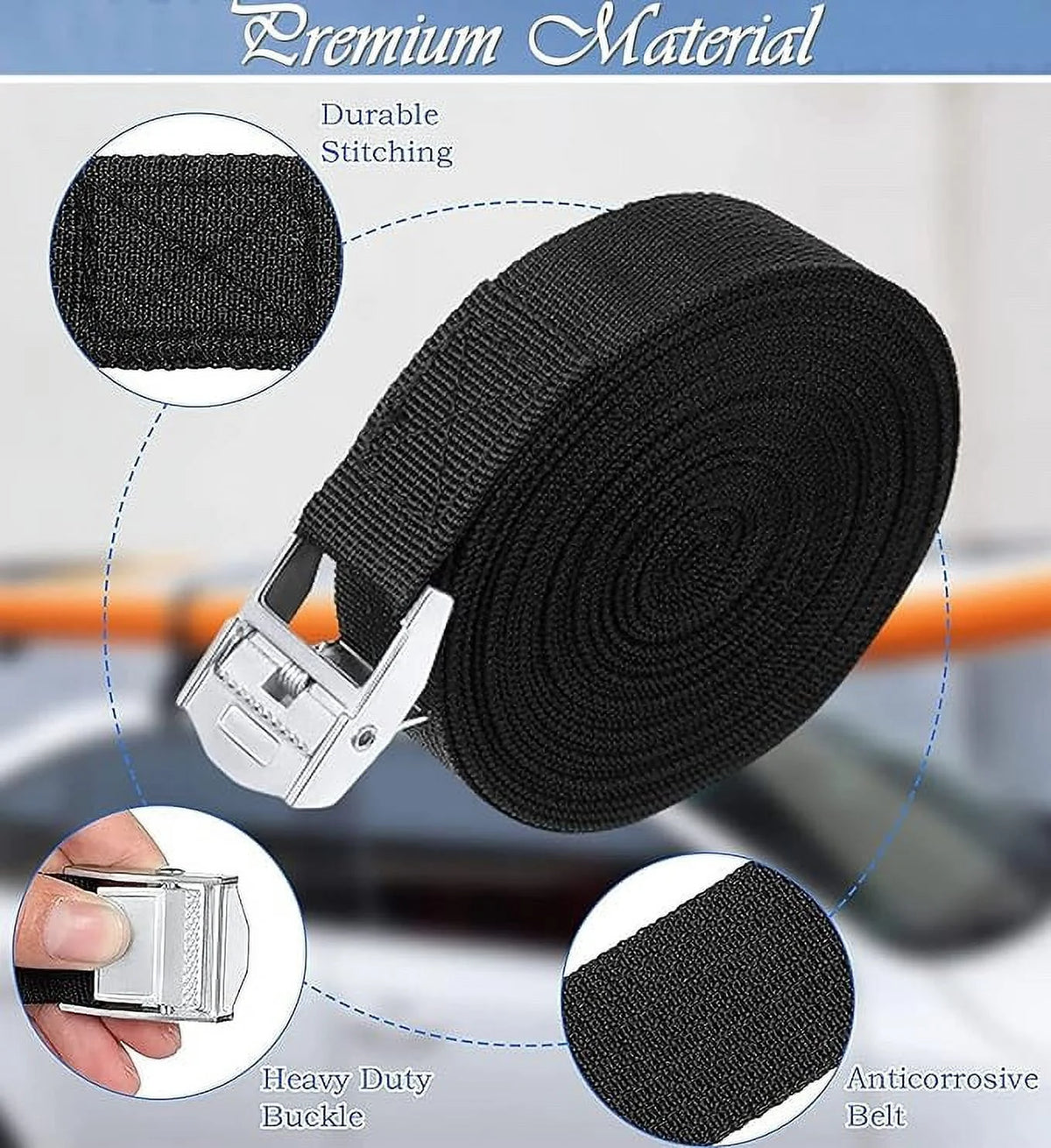 12 Packs 16ft Adjustable Cam Buckle Lashing Straps L678344