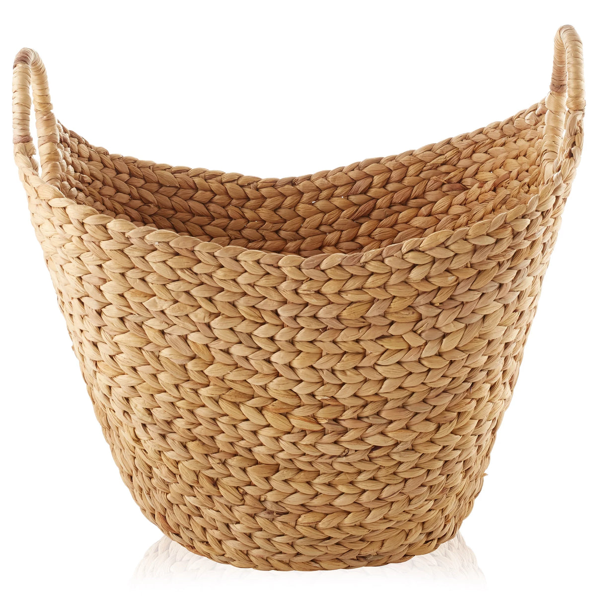 Large Woven Water Hyacinth Laundry Basket with Handles R207460