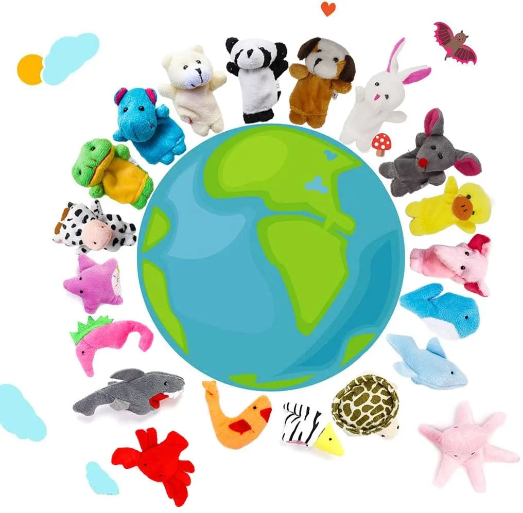 20 PCS Soft Velvet Animal Finger Puppets Toys V952