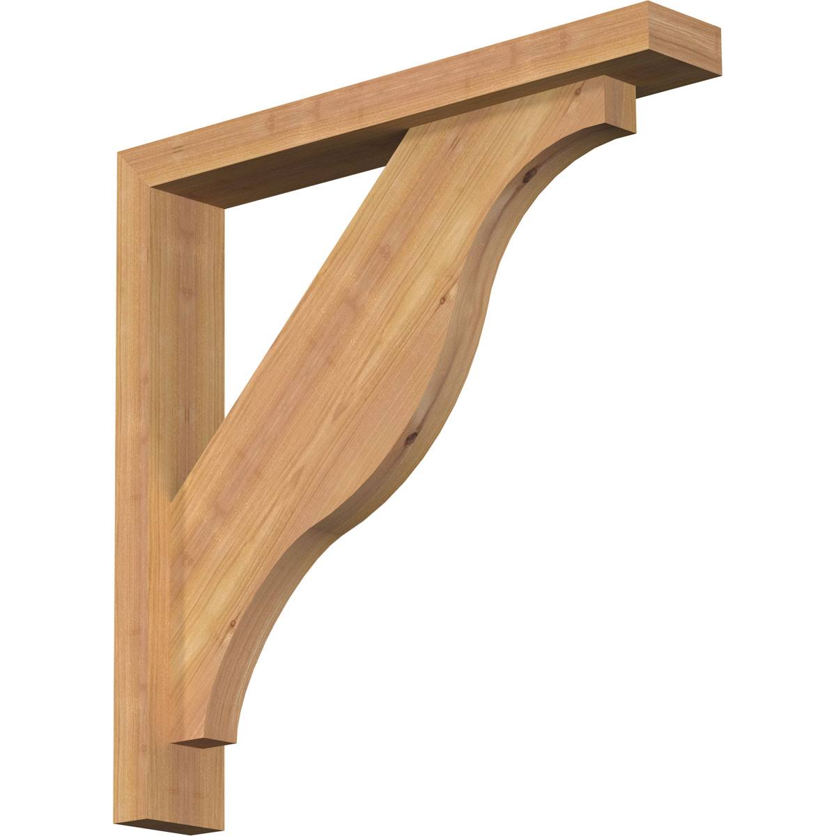 3 1/2x22W x 22x22D x 22x22H Smooth Bracket with Offset Brace, Western Red Cedar R42107