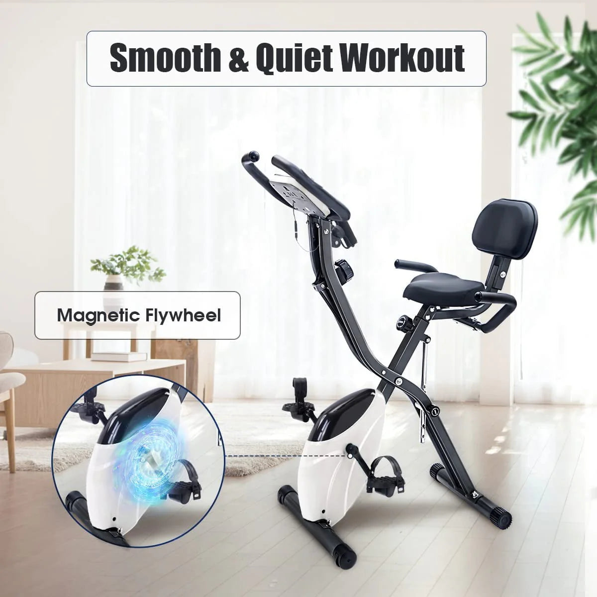 Folding 3-in-1 Recumbent Exercise Bike with Arm Resistance Bands V520100