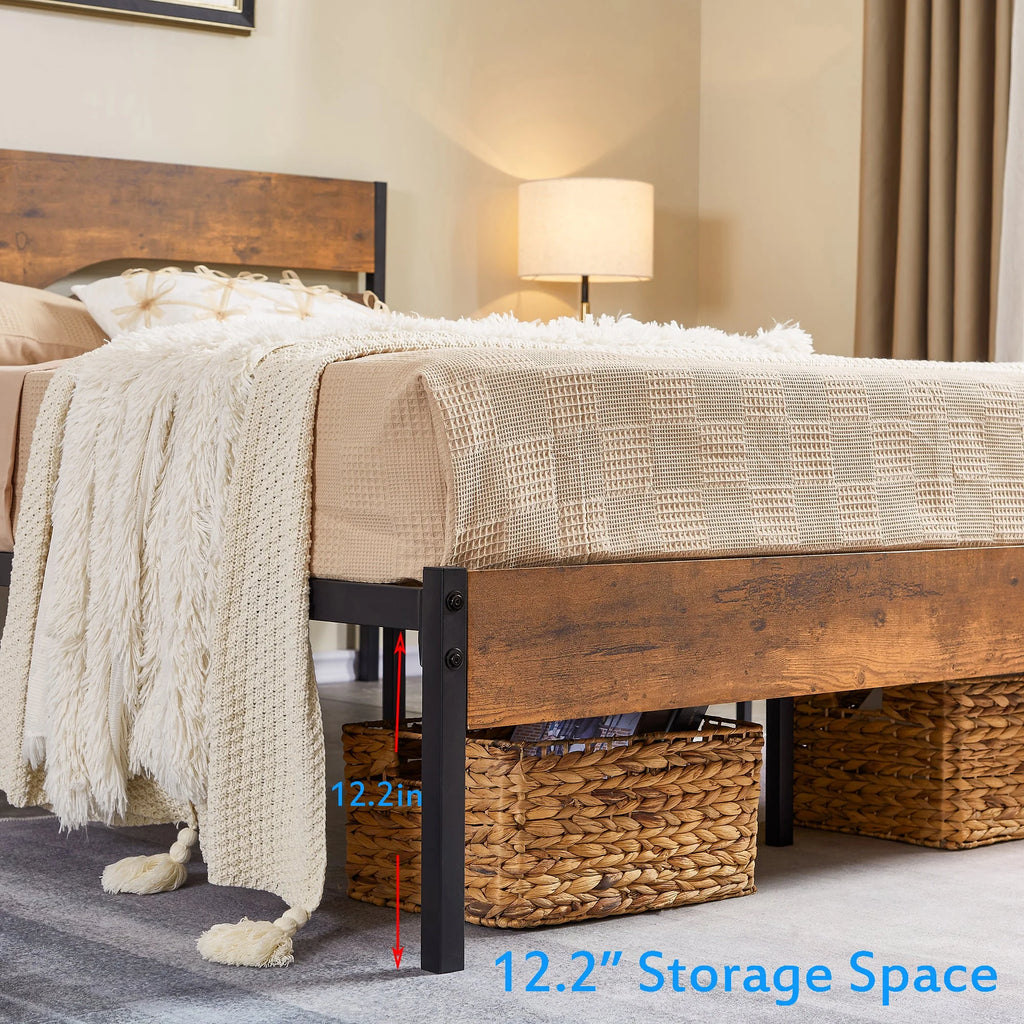 3-Piece Full Bedroom Set with Platform Bed Frame and 2 Nightstand L243
