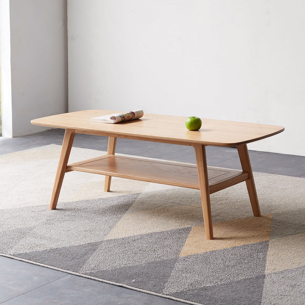 Solid Wood Coffee Table with Storage Shelf A93731