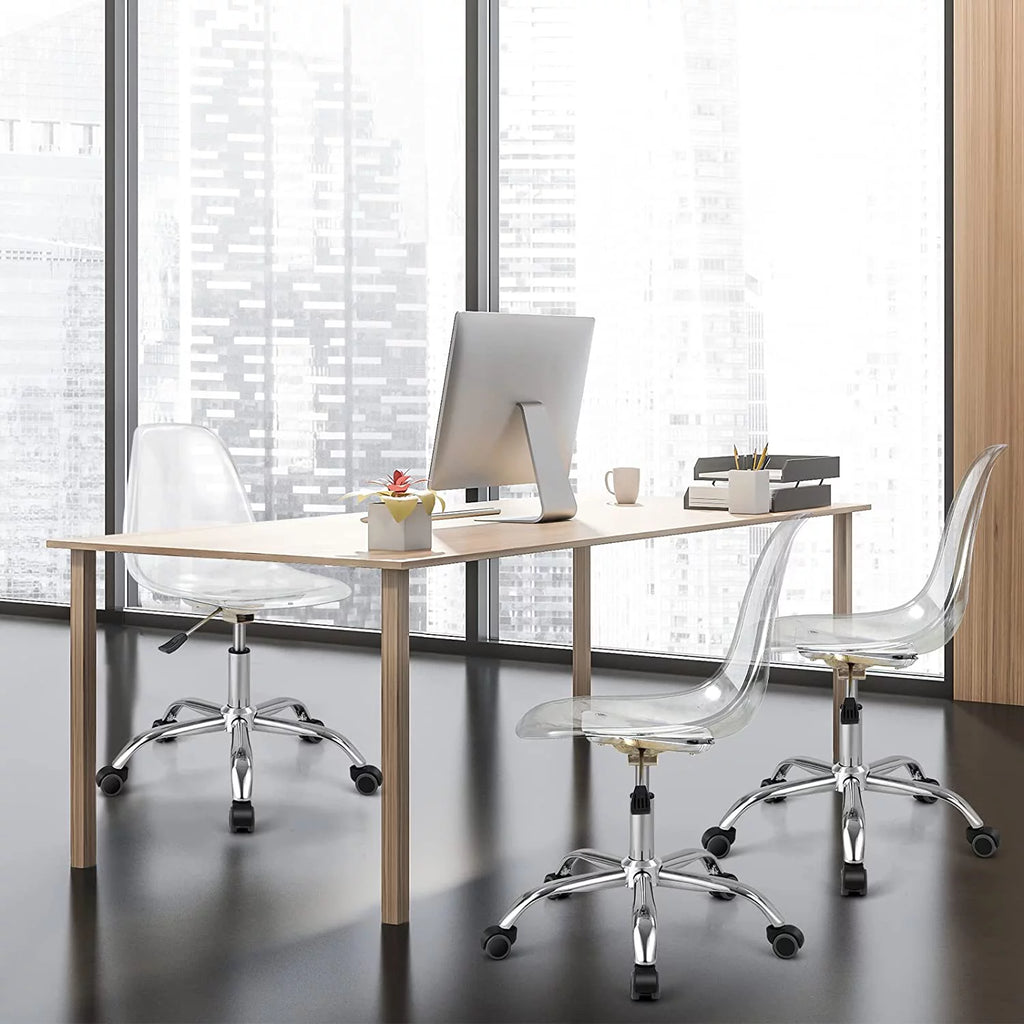 Clear Acrylic Armless Desk Chair Set of 2 K566609