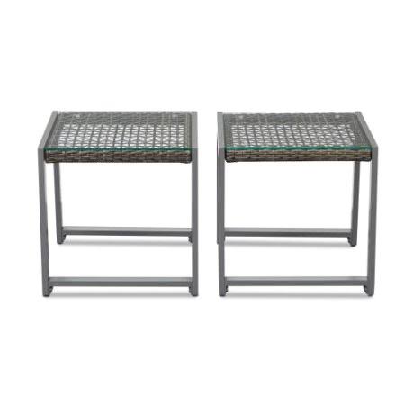 Gray Aluminum Patio End Table, 2 count P35298