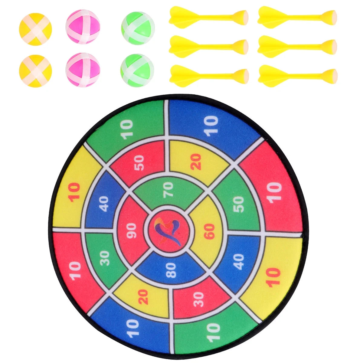Safety Dart Board Toys Sticky Ball Shooting Toy Party Game Supplies (30cm, 6pcs Sticky Ball and 6pcs Darts) Y213