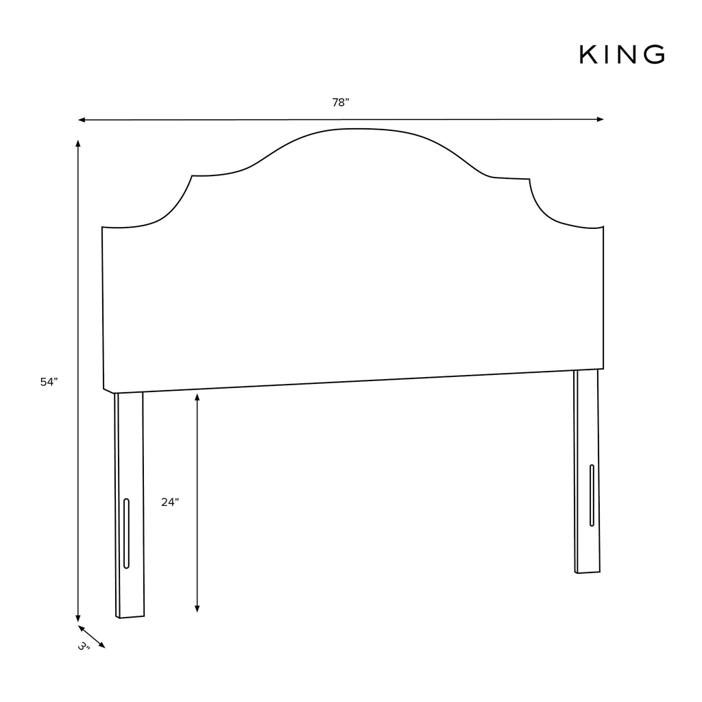 Linen Blush King Notched Headboard O438