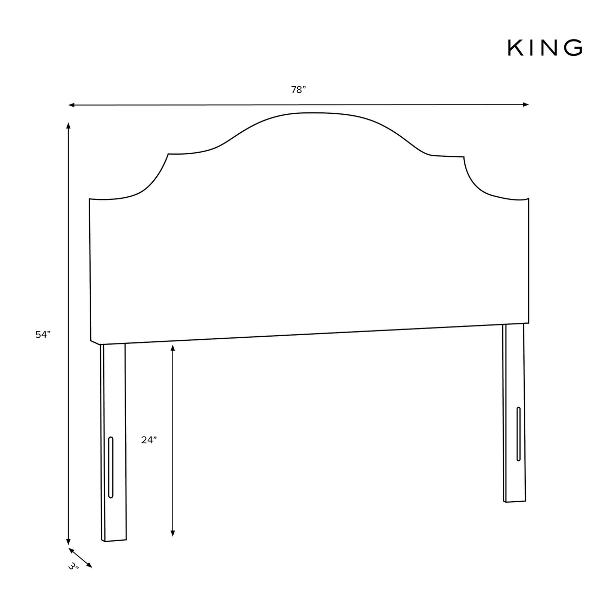 Linen Blush King Notched Headboard O438