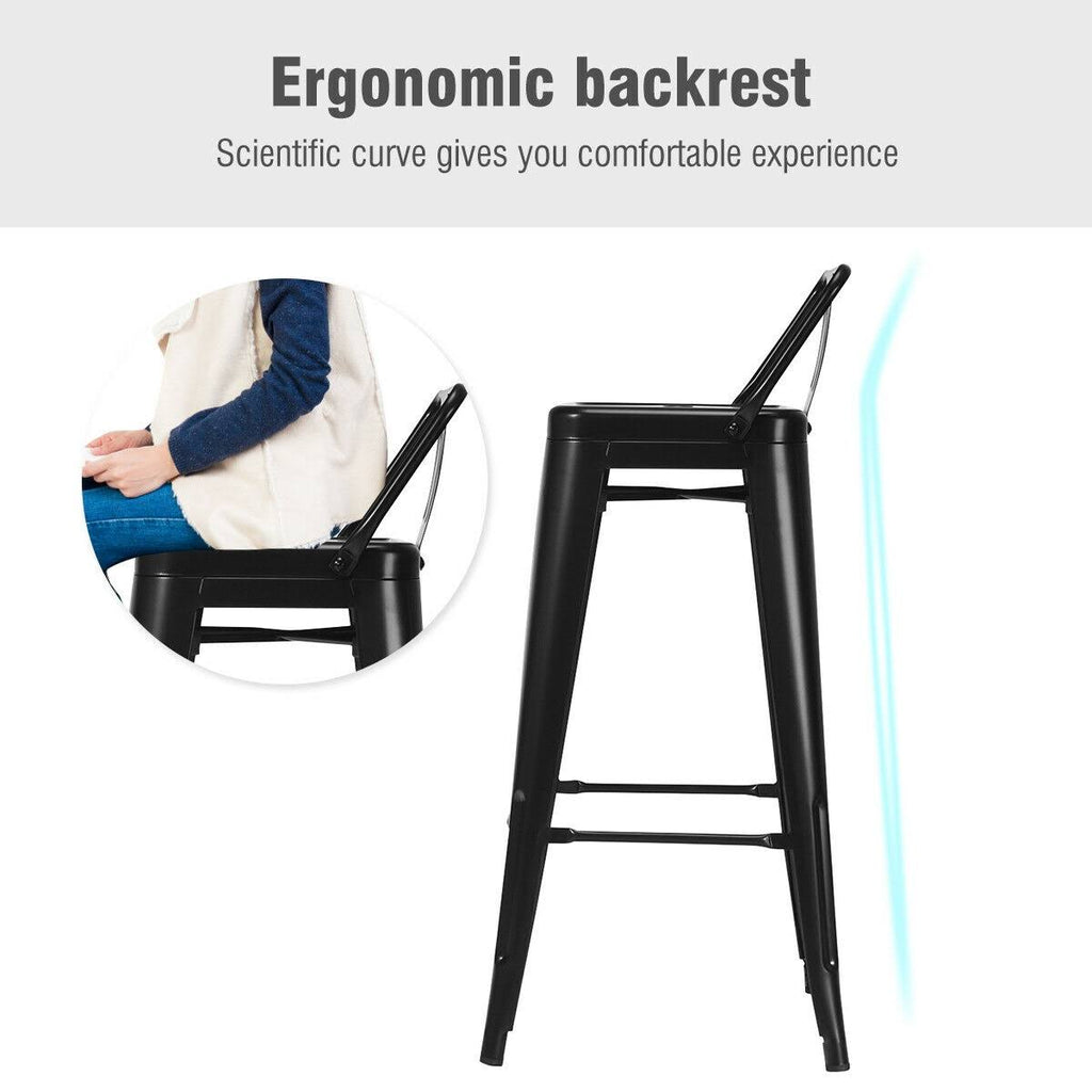 Black Metal Barstools Set of 4 C966151