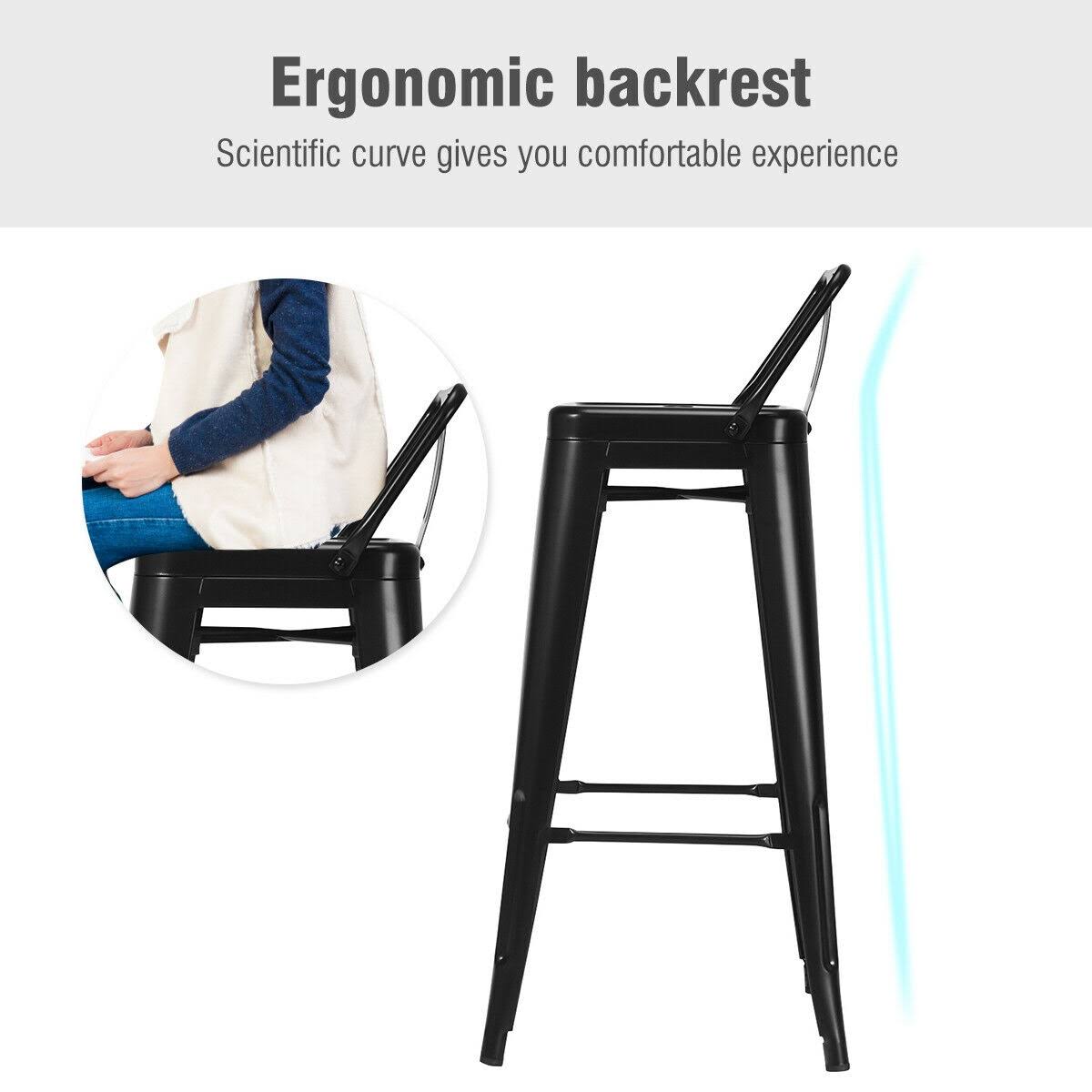 Black Metal Barstools Set of 4 C966151