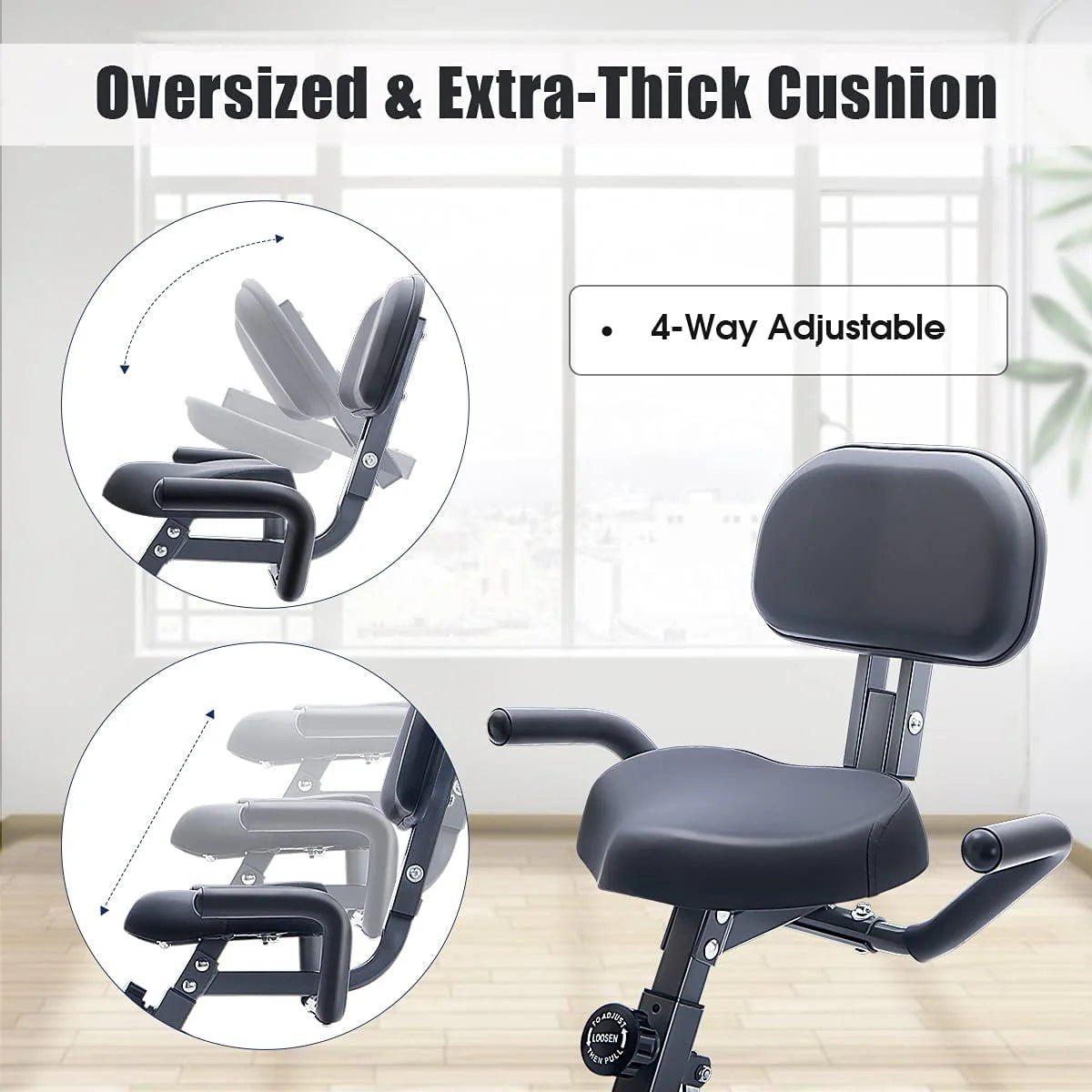 Folding 3-in-1 Recumbent Exercise Bike with Arm Resistance Bands V520100