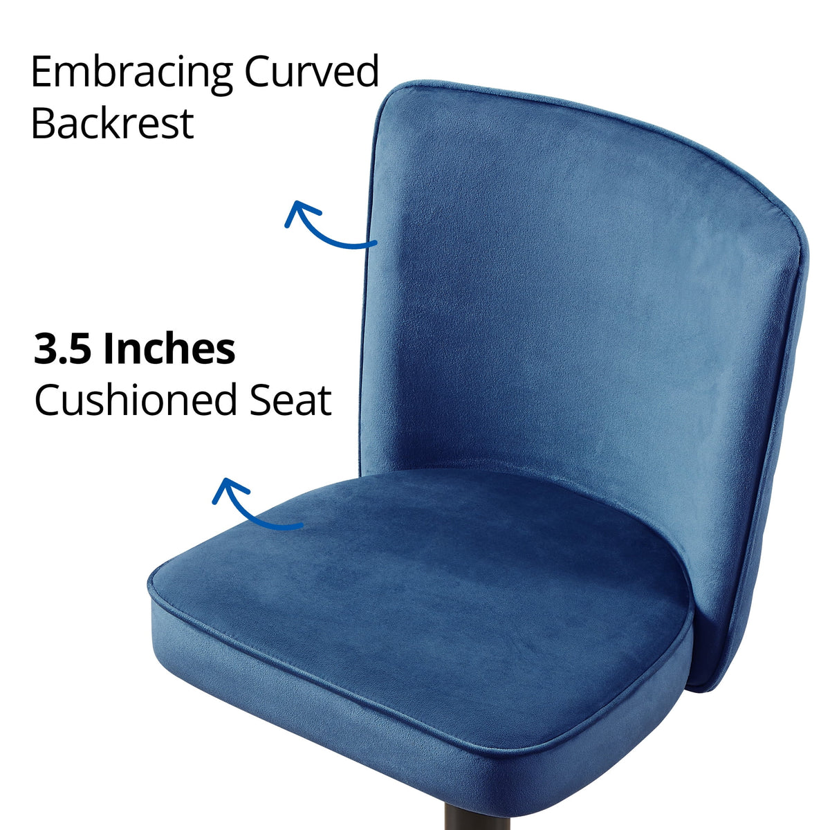 Adjustable Velvet Swivel Bar Stool Set of 2 W431