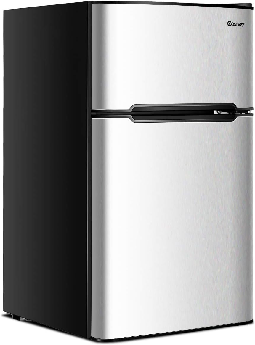 Compact Refrigerator, 3.2 cu ft, 2-Door Mini Fridge with Reversible Door, Grey Z987716