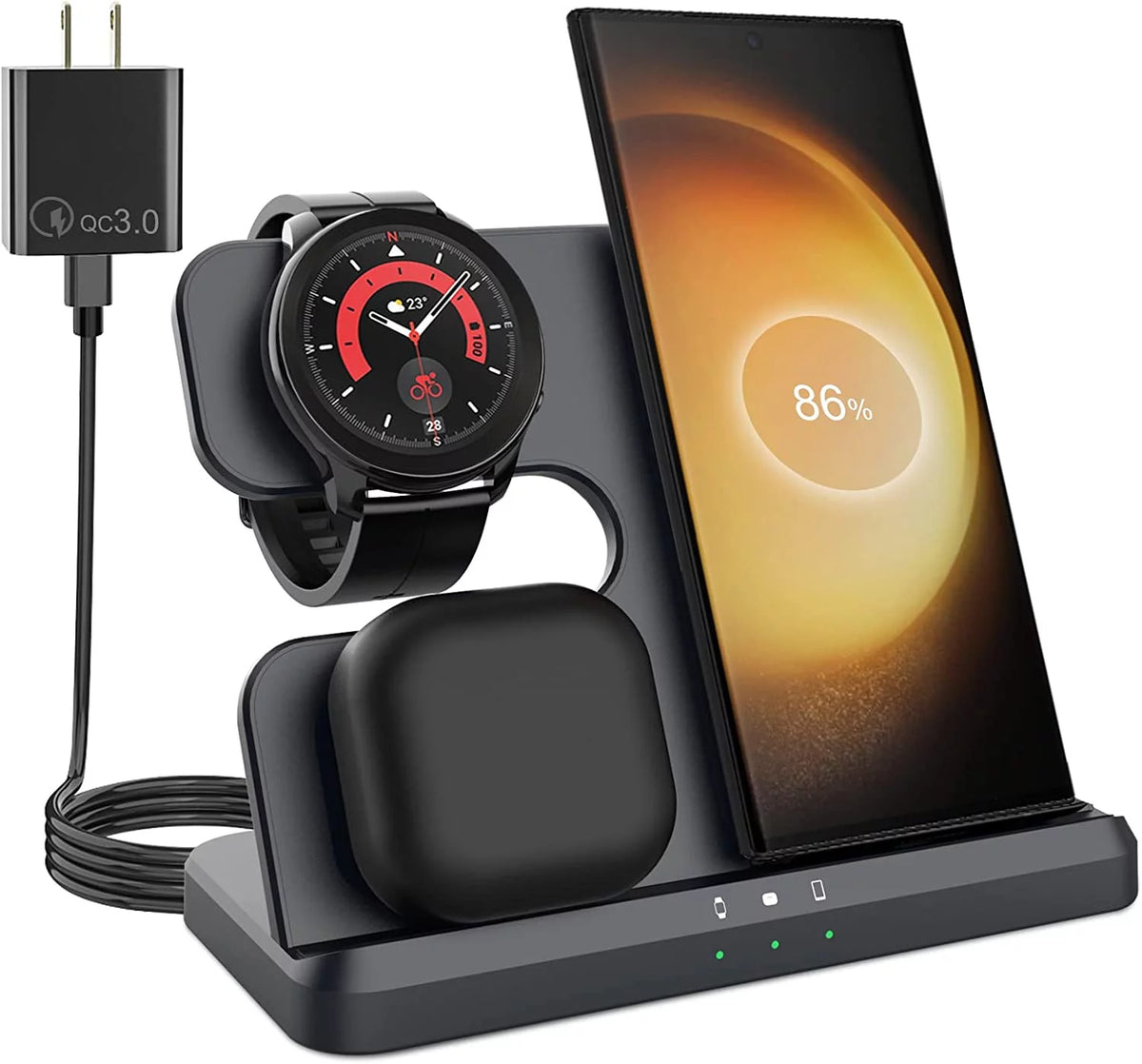 3 in 1 Wireless Charger Black W72997