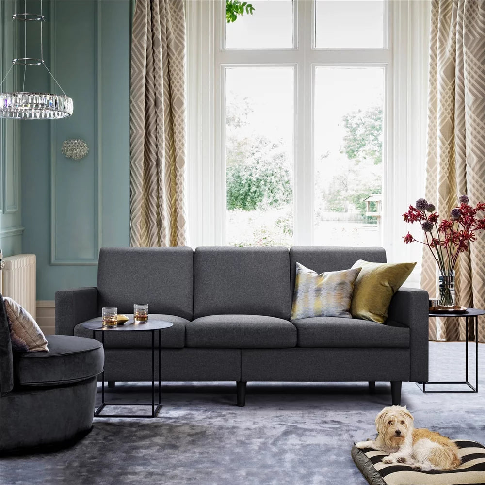 Gray Fabric 3-Seater Sofa Y955