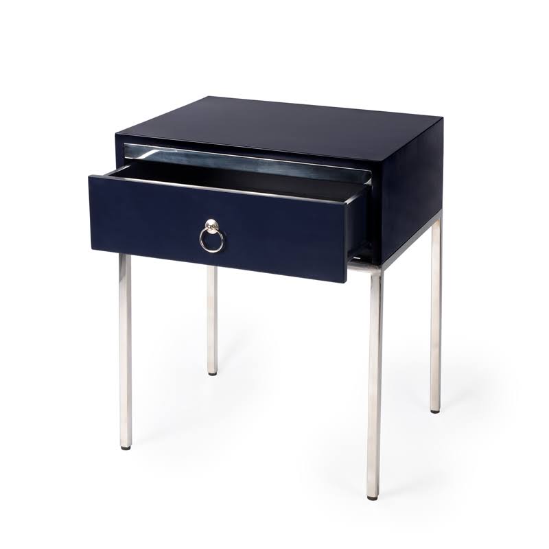 Blue & Silver End Table D7203