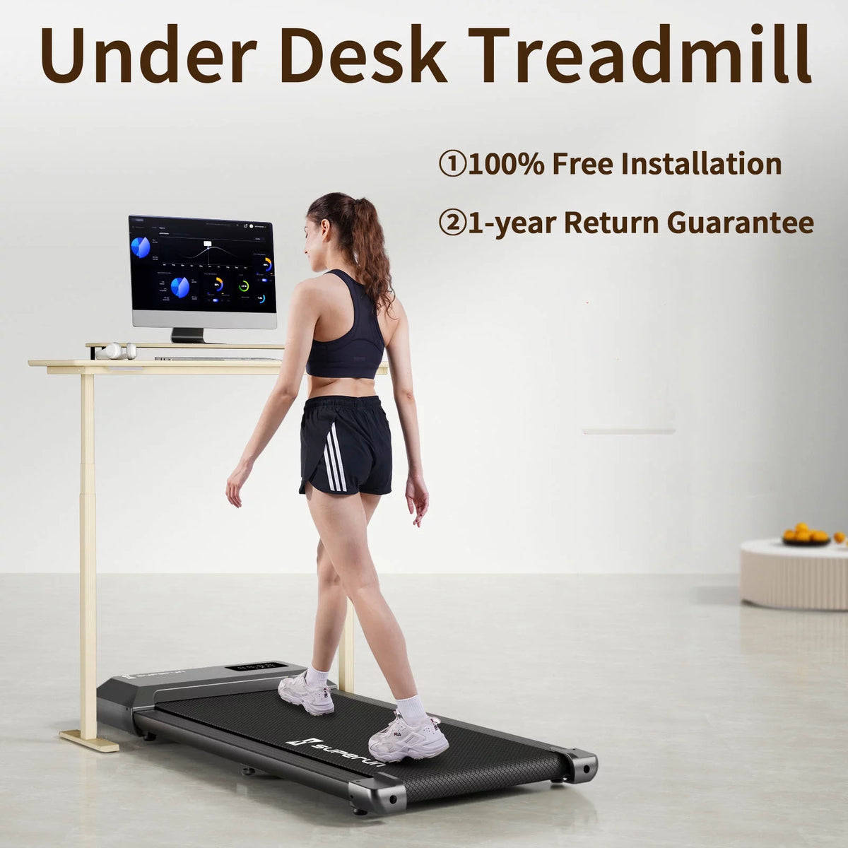 2.5Hp Walking Pad Under Desk Treadmill with Remote Control and LED Display H530
