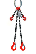 3/8" x 6' Double Leg Chain Sling with Sling Hooks and Adjusters A104