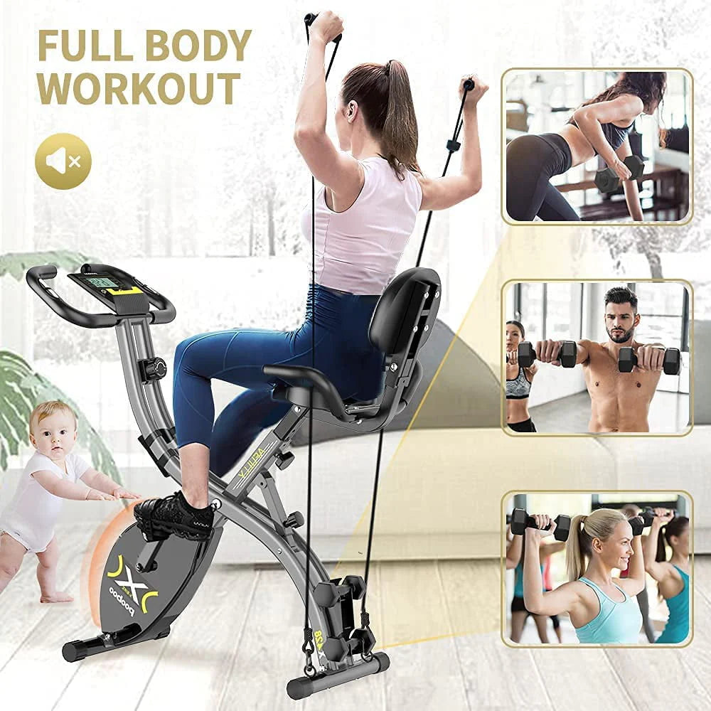 4-in-1 Folding Magnetic Exercise Bike E807
