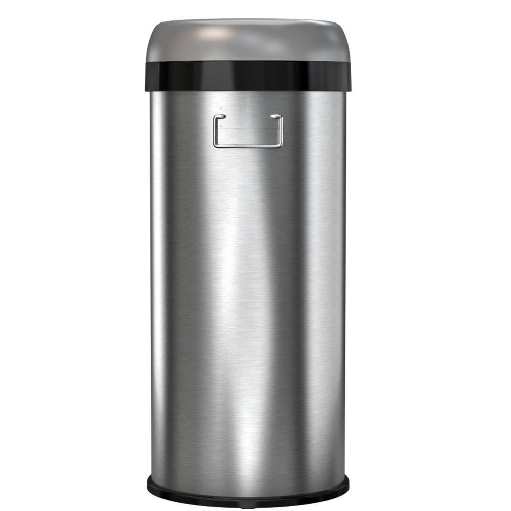 Stainless Steel 16-Gallon Round Open-Top Trash Can T388408