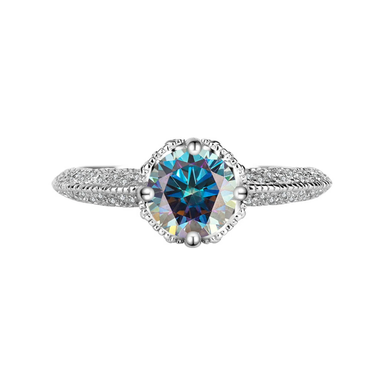 1ct VVS1 Moissanite Engagement Ring S925 Sterling Silver Z967