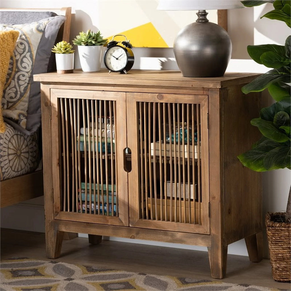 Medium Oak 2-Door Wood Storage Cabinet G791