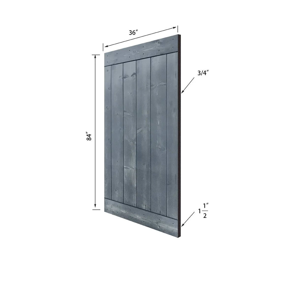 Gray Finish Barn Door with Hardware Kit T83933