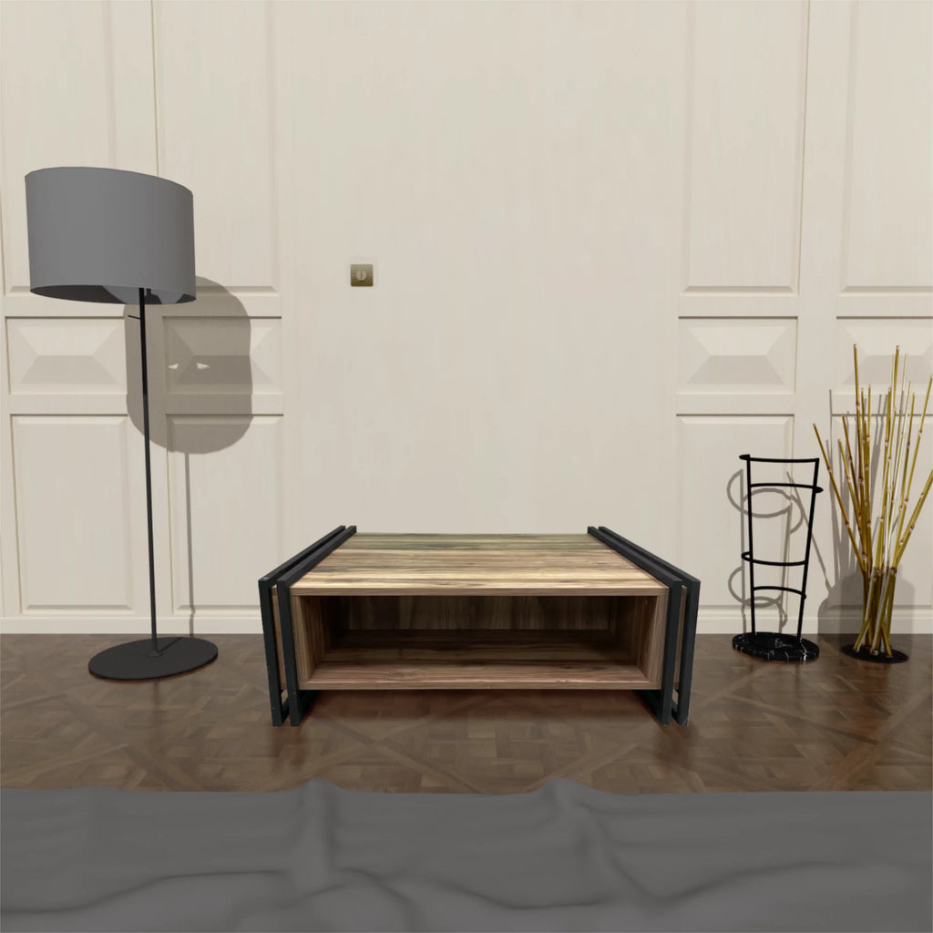 Mid-Century Modern Wood Coffee Table with Storage G320