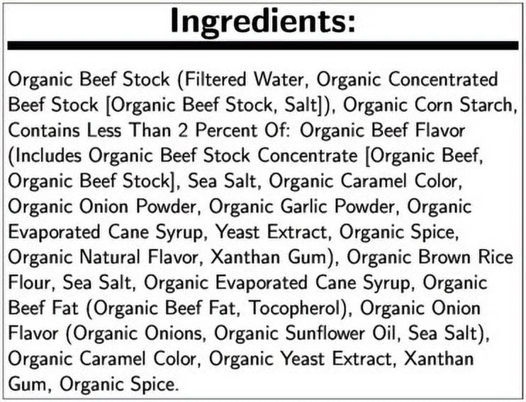 Organic Savory Beef Flavored Gravy, 13.5 Fluid Ounce D424