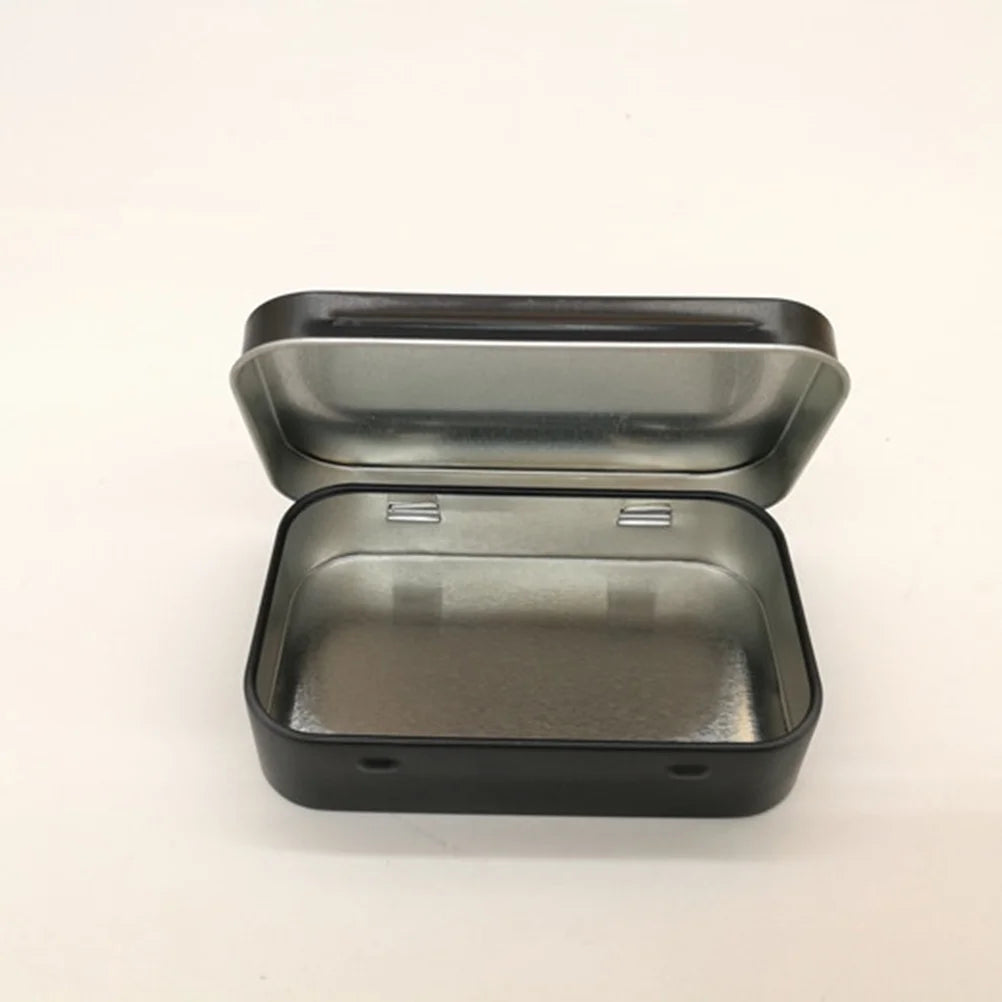 5 PCS Mini Rectangular Tin Storage Boxes with Lids Black J531