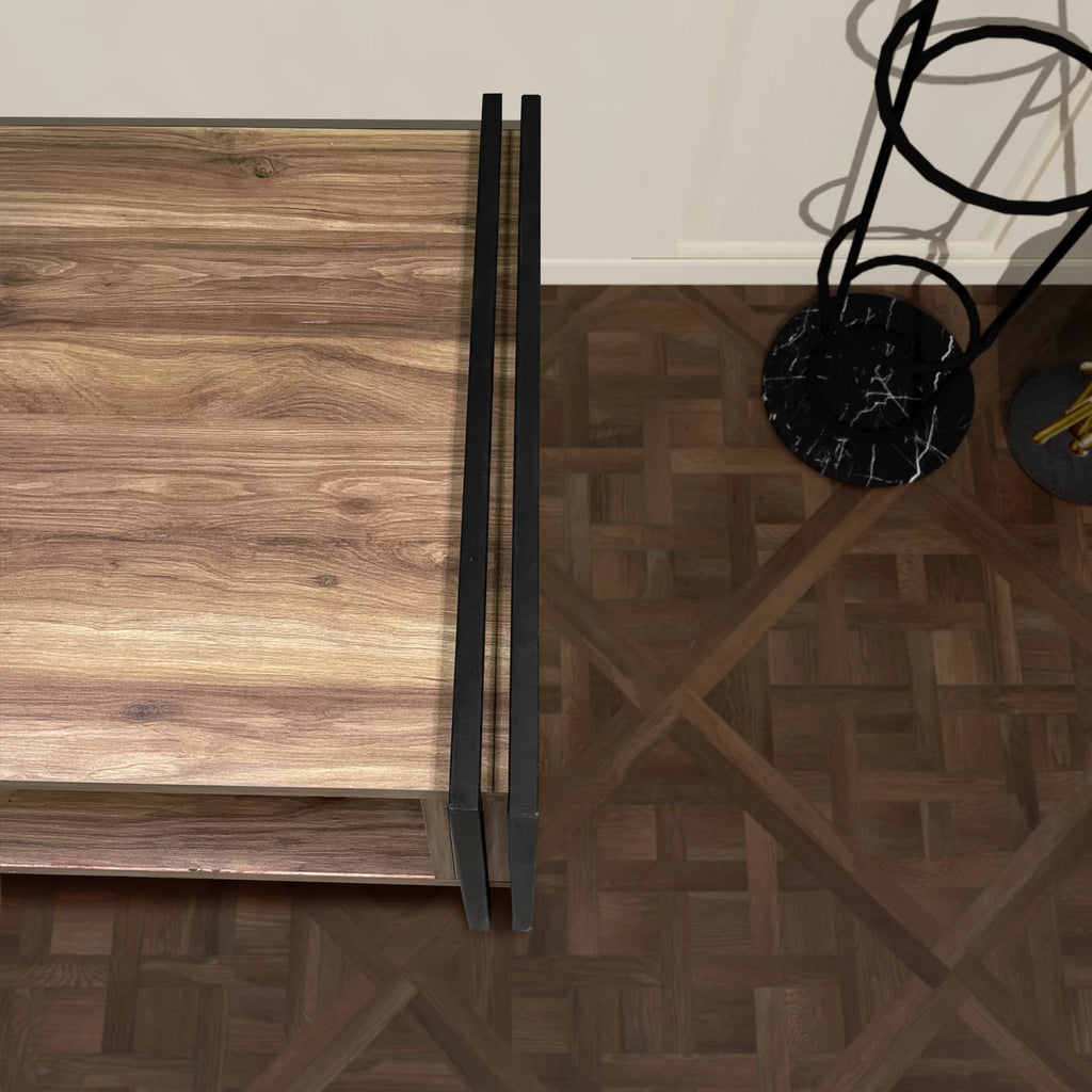 Mid-Century Modern Wood Coffee Table with Storage G320