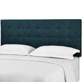 Navy Blue Tufted Fabric Headboard E416