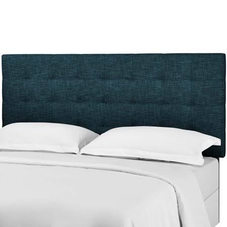 Navy Blue Tufted Fabric Headboard E416