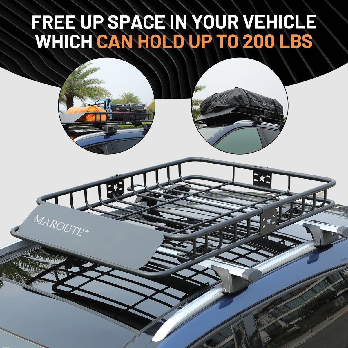 Roof Rack Carrier Basket Universal 51" X 36" X 5" Rooftop Cargo Carrier Basket T16474