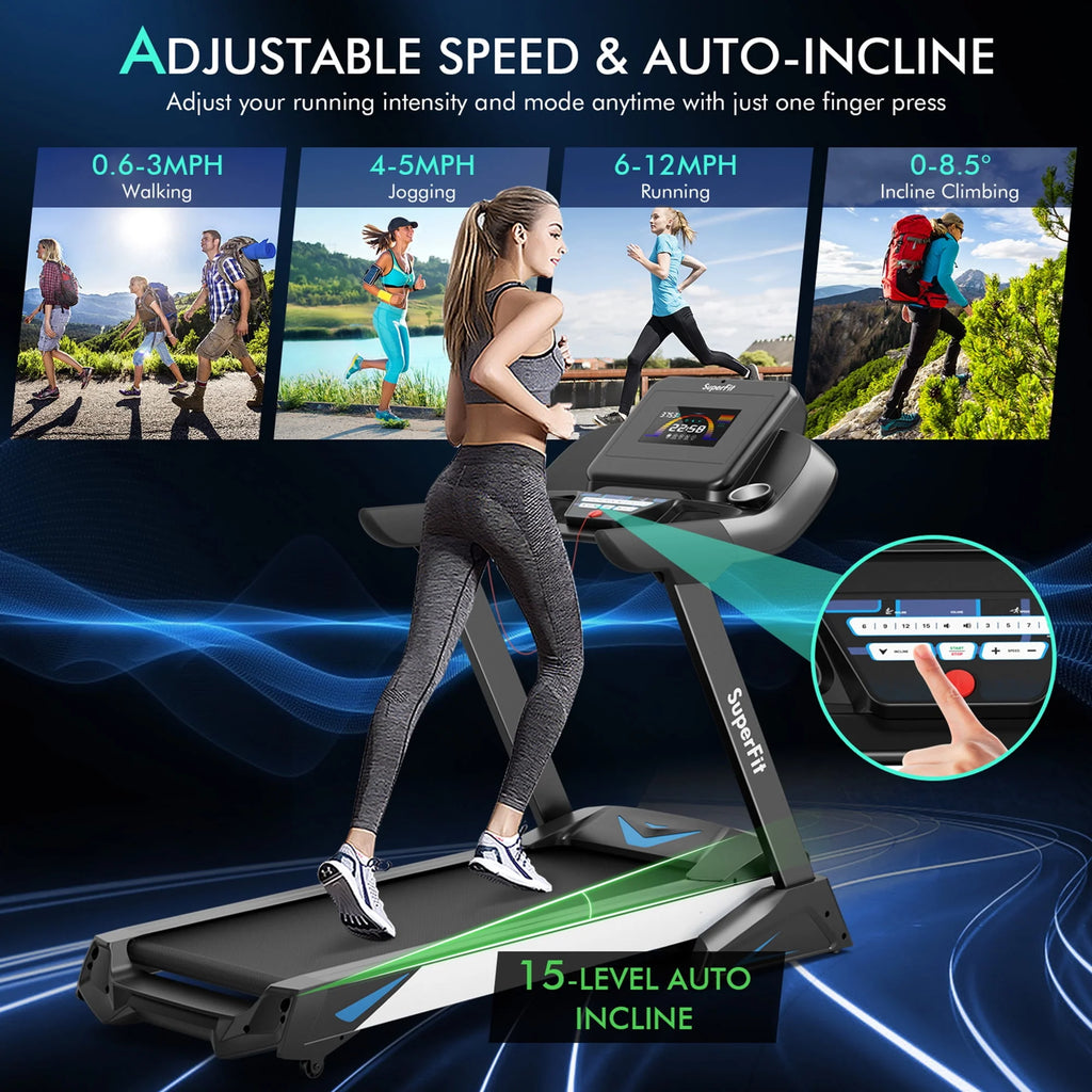 Folding Treadmill with Auto Incline LED Screen Z319930