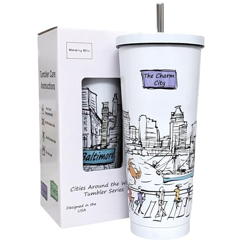 25 Oz Vacuum Insulated Stainless Steel Tumbler with Lids & Straw C321