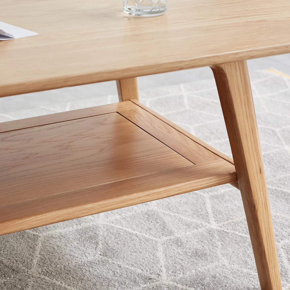 Solid Wood Coffee Table with Storage Shelf A93731