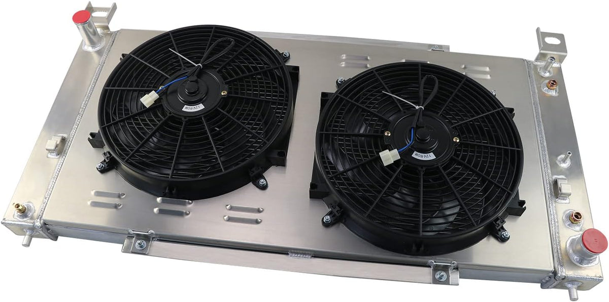 3 Row Aluminum Radiator with Electric Fan Shroud Kit J195