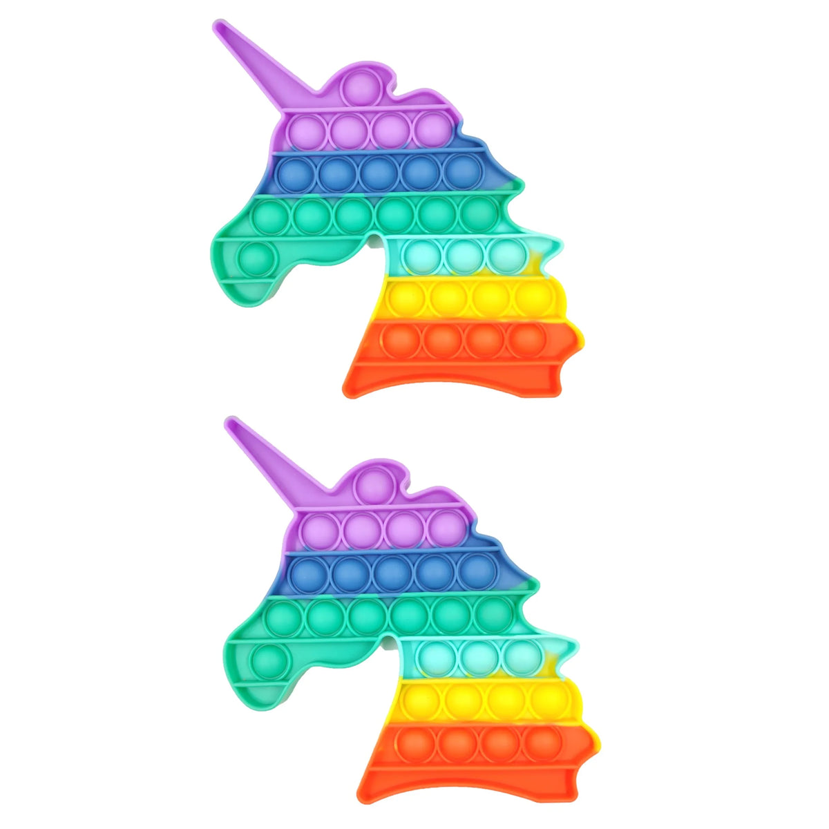 2-pack Unicorn Rainbow Fidget Toys with Popping Sounds, BPA Free Silicone Push Bubbles Stress Sensory Toy M8357