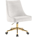 Cream Velvet Swivel Adjustable Office Chair R155