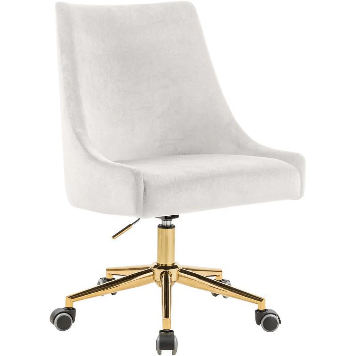 Cream Velvet Swivel Adjustable Office Chair R155