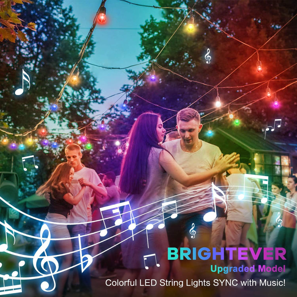 2-Pack RGB Outdoor String Lights with S14 Edison Bulbs 96FT D81043