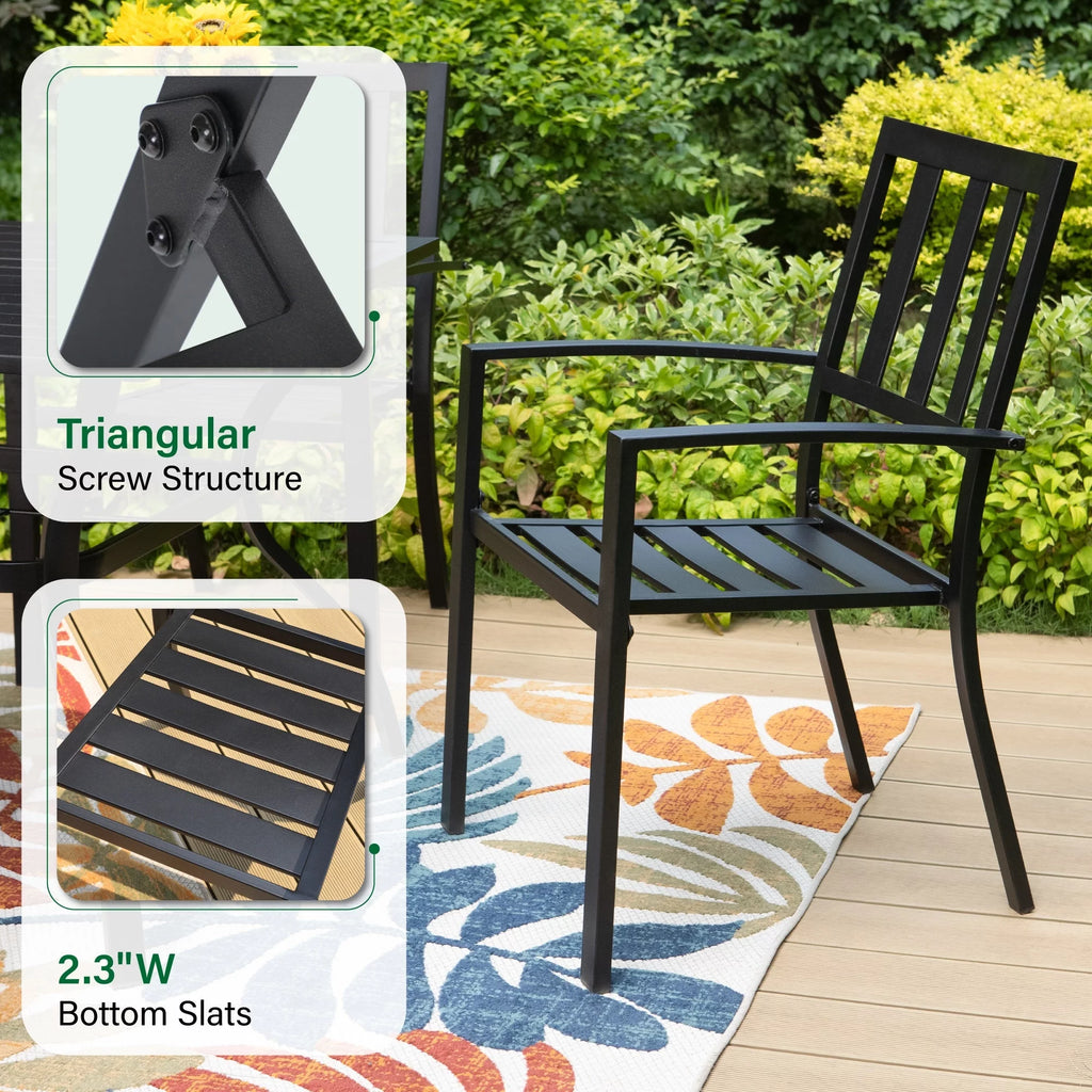 7 Piece Outdoor Patio Dining Set Metal Table and Chairs Q21887