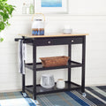 Black 2 Drawer 3 Shelf Kitchen Cart N98401