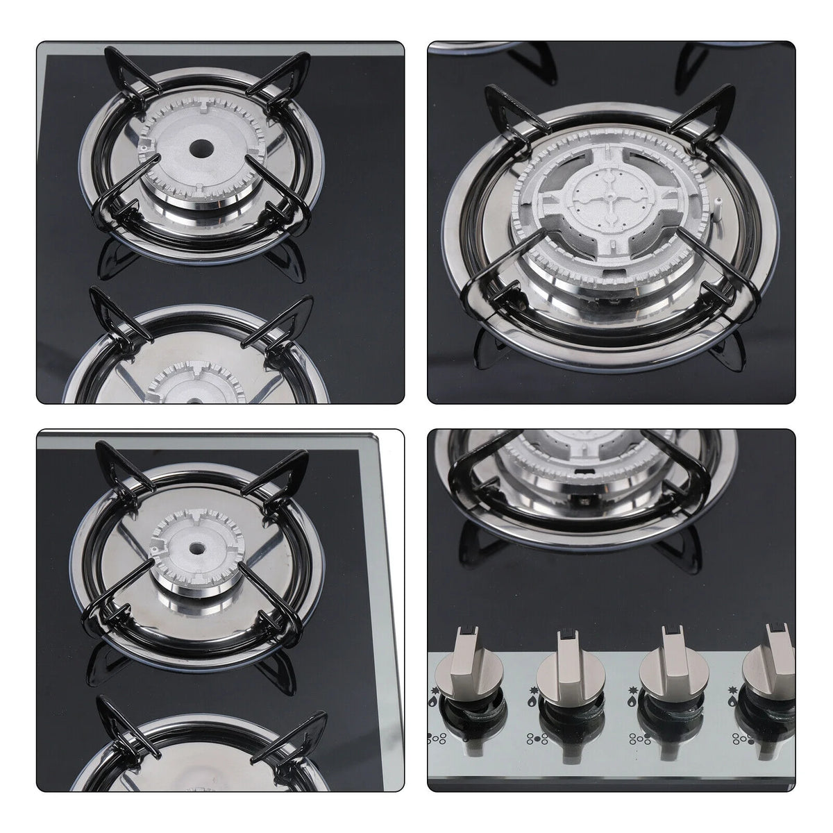 30" Gas Cooktop 5 Burners Tempered Glass Top Black K9926